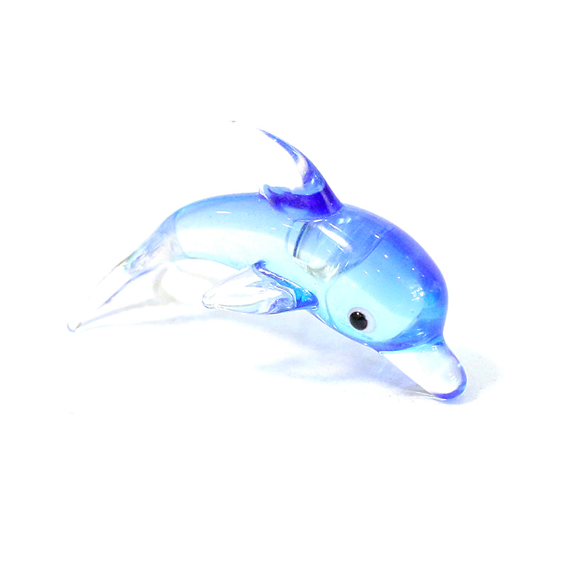 Aquarium Fish Quarantine - Murano Glass Dolphin Miniature Figurine Cute