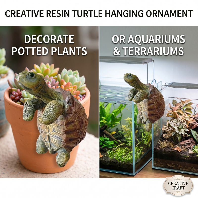 Aquarium Fish Quarantine - Fishing Turtle Hanging Turtle Figurine for