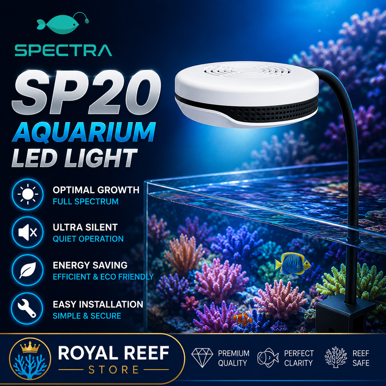 Spectra SP20 20W Aquarium LED  - đánh giá và giá Aquarium Fish Light Lamp