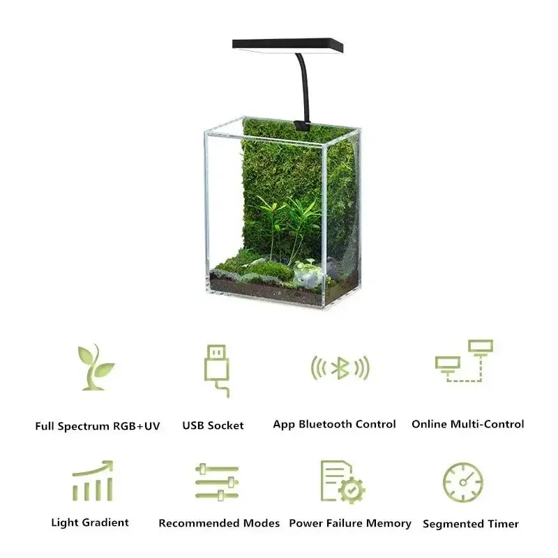 WEEK AQUA Mini 9 Pro USB Nano  - đánh giá và giá Aquarium Fish Light Lamp