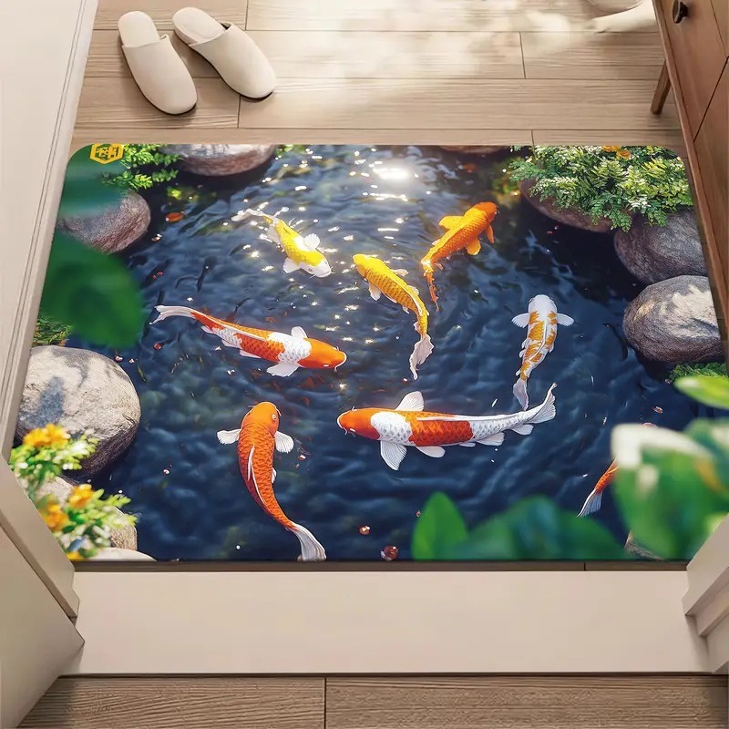 3D Illusion Carp Doormat Uniqu - đánh giá và giá Aquarium Fish Koi