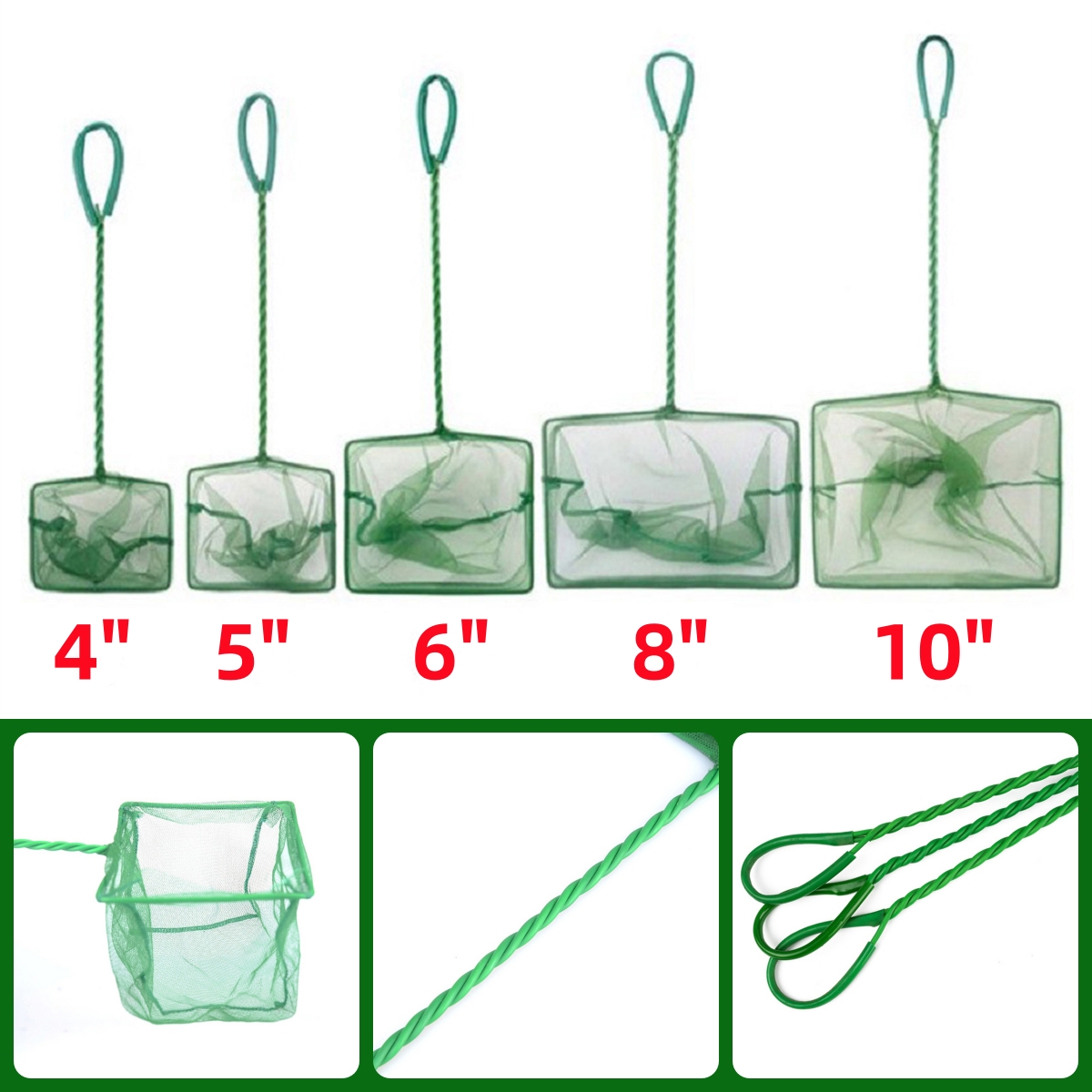 3~10 Inch Portable Nylon Green - đánh giá và giá Aquarium Fish Net