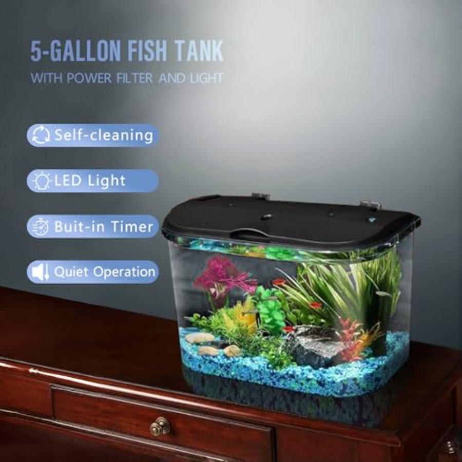 5-Gallon Aquarium Kit with LED - đánh giá và giá Aquarium Fish Variety
